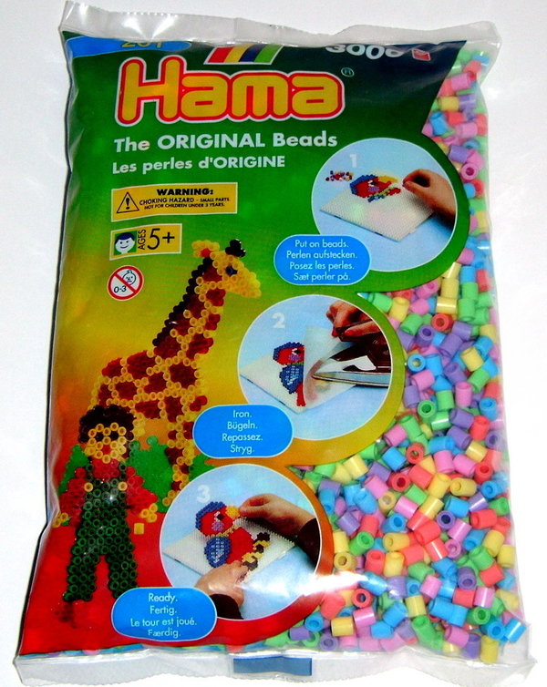 Hama Bügelperlen Set Pastell Farbe Nr. 50 Midi 3000 Stk. Perlen
