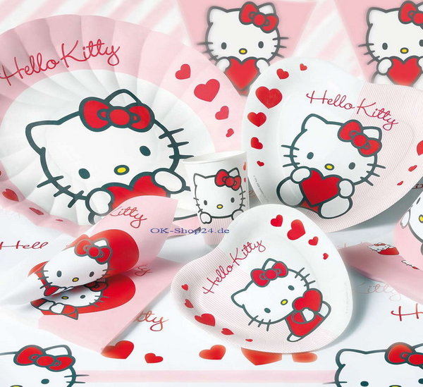 56 tlg. Hello Kitty Sweet Heart Partyset