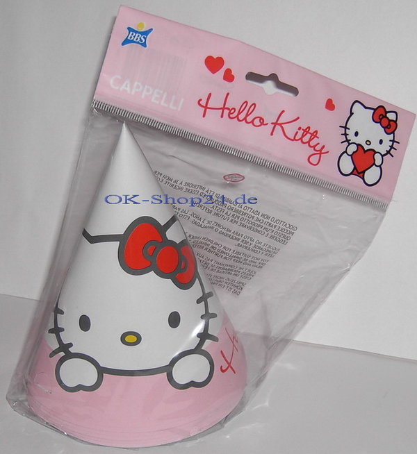 Hello Kitty Sweet Heart Partyhüte Geburtstag