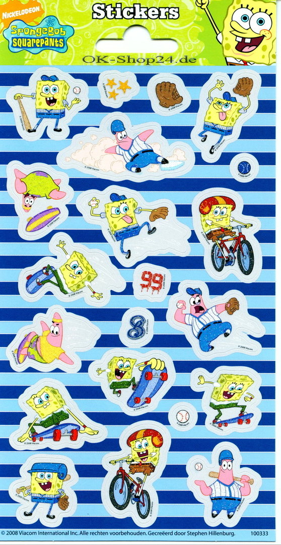 Spongebob Schwammkopf Sport Sticker ca. 21 Aufkleber