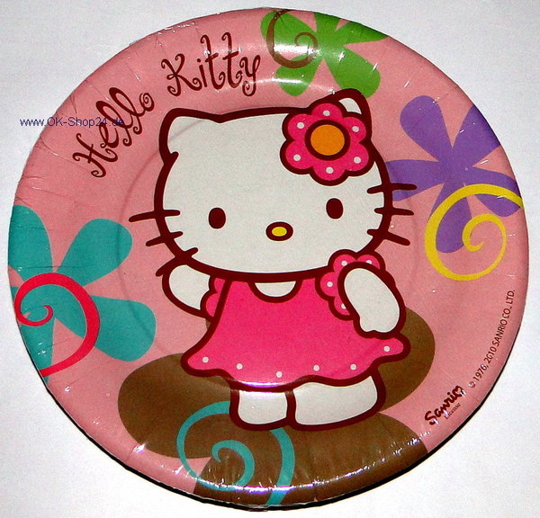 Hello Kitty Bamboo Pappteller 18 cm Geburtstag